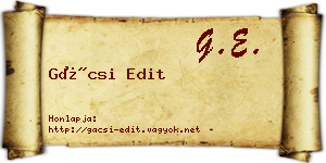 Gácsi Edit névjegykártya